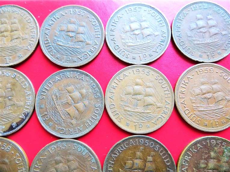 18 x SA Union Pennies 1d Lot - 1 Bid for All