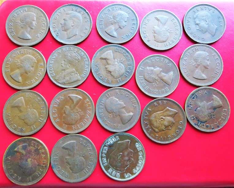18 x SA Union Pennies 1d Lot - 1 Bid for All