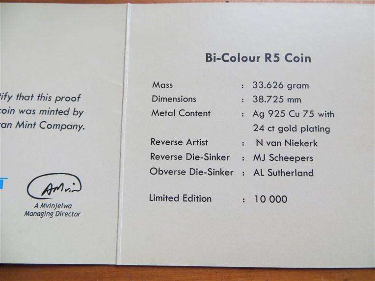 2011 SARB 90th Anniv. Silver Crown R5 in Box + Cert