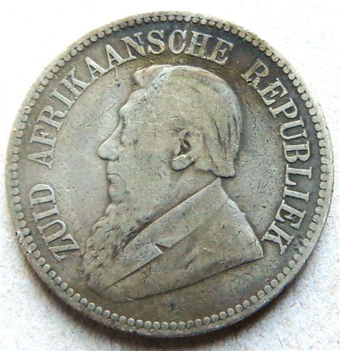 1896 ZAR Half Crown 2/6 Shillings - Silver 92.5%