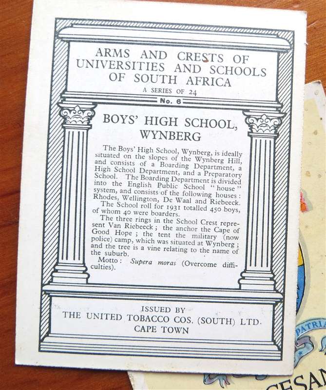 106 X Assorted Defence / War / School Crests Cigarette Cards - Bid per Card