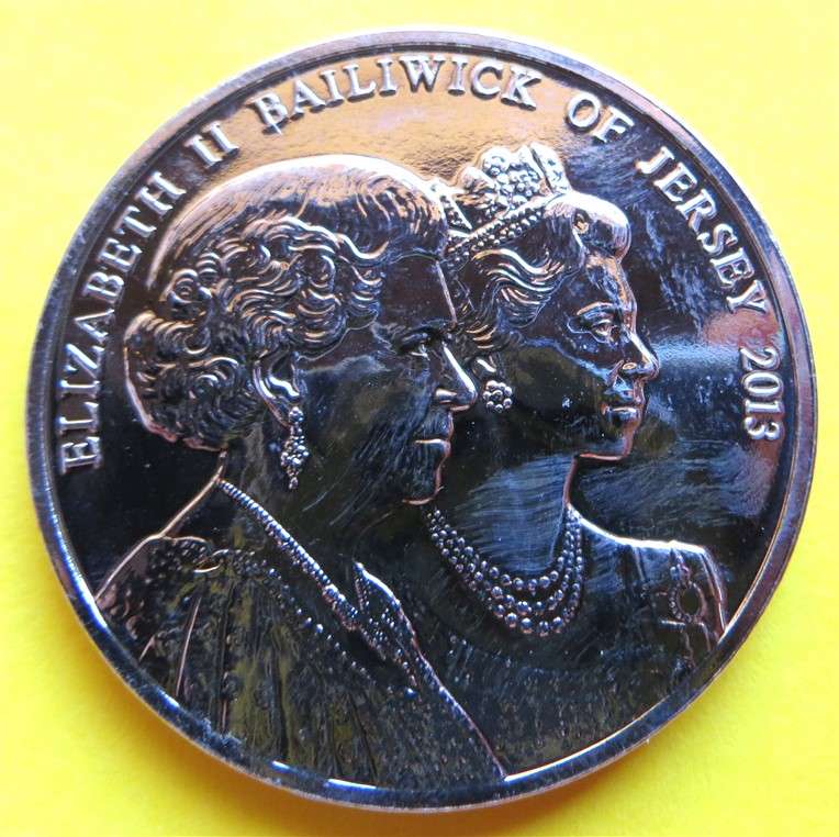 2013 Baliwick of Jersey 5 Pounds Crown 60th Anniv. Coronation of QE II