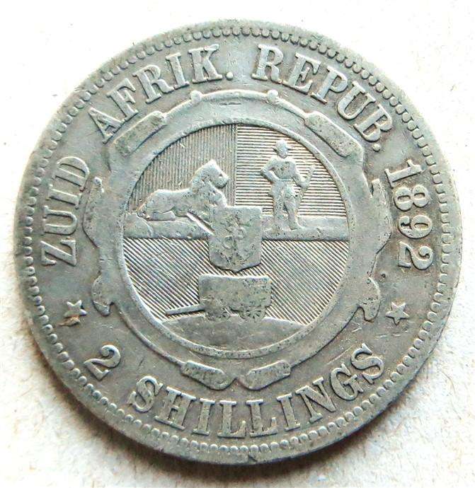 1892 ZAR 2 Shillings - Silver 92.5%