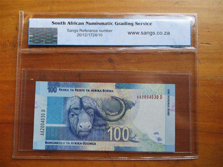 2012 Gill Marcus R100 Graded Note GemUnc65- Mandela AA2004030