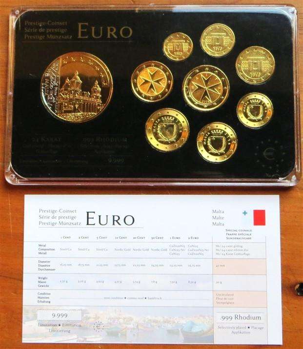 Malta Euro Prestige Gold Plated Coin Set