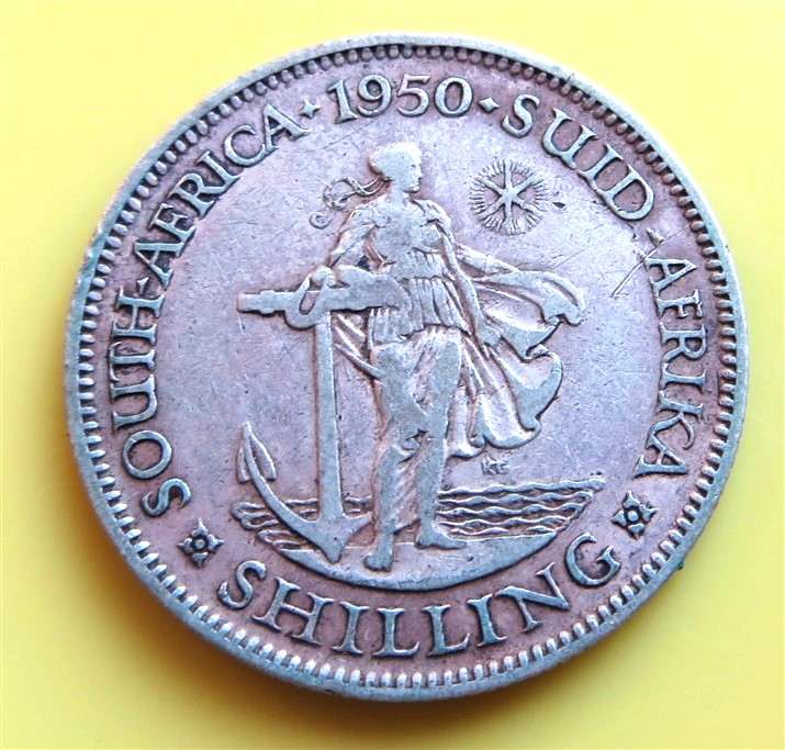 1950 SA Union Silver Shilling Coin