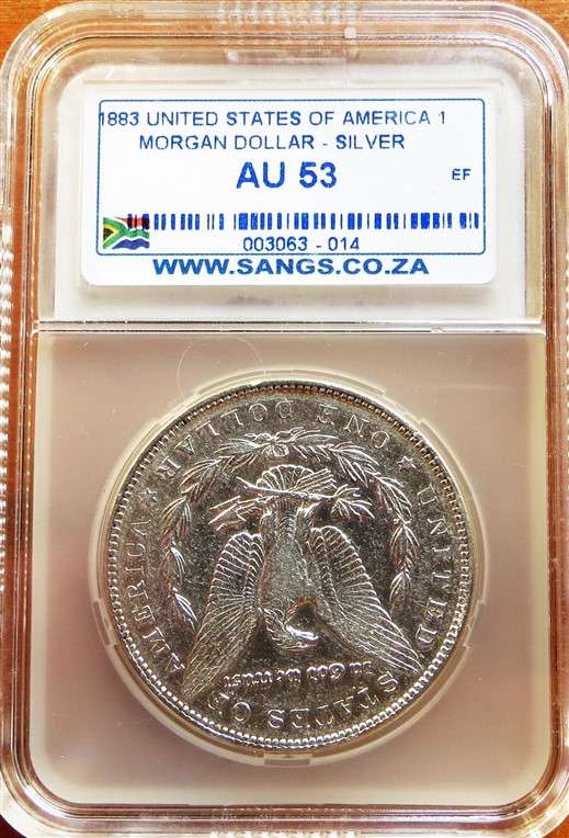 1883 Morgan Dollar Silver Graded AU53