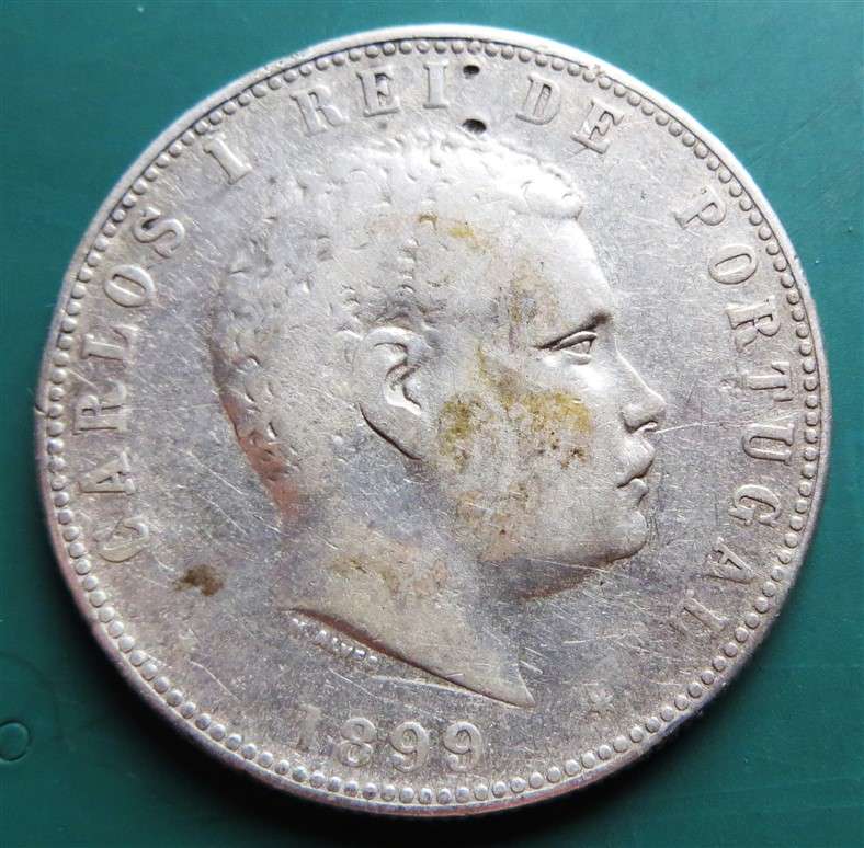 1899 Portugal 91.67% Silver 1000 Reis Crown 24.6gr