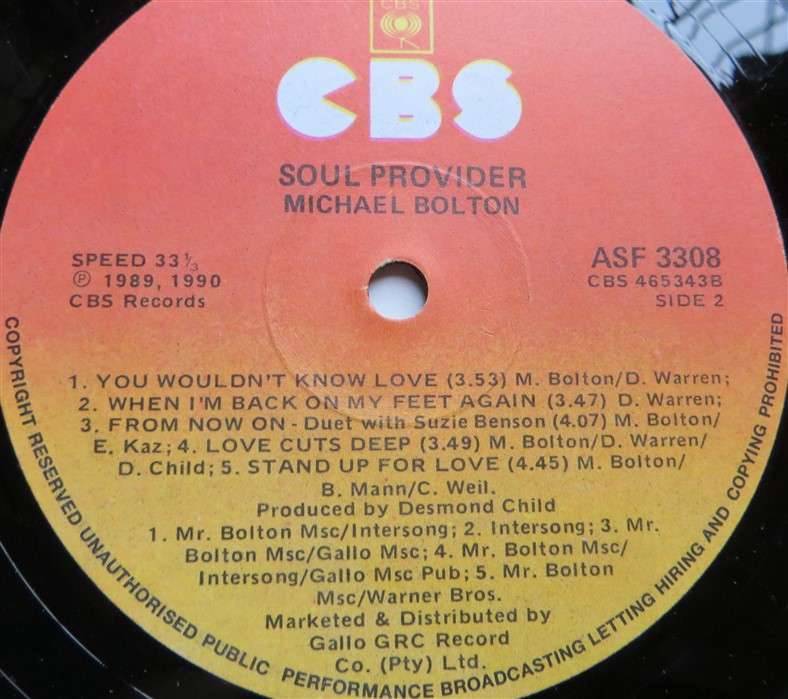 Michael Bolton - Soul Provider - Vintage LP - VG
