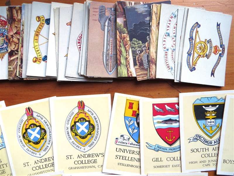 100+ X Assorted Defence / War / School Crests Cigarette Cards - 1 Bid