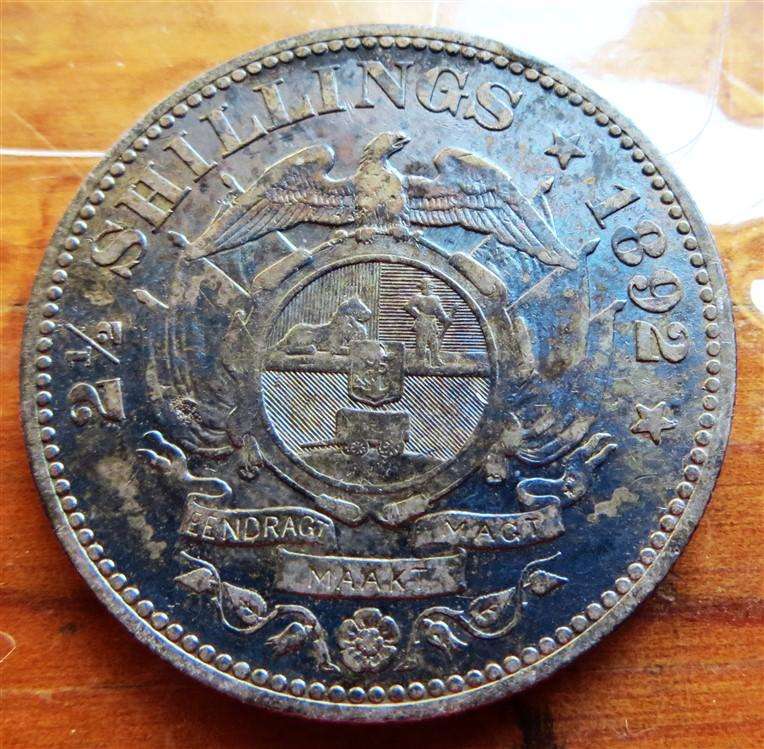 1892 ZAR 2/6 Shillings Half Crown Silver
