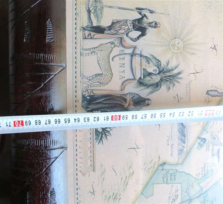 Map of Kenya - Wood Frame with Glass +-700mm x 520mm