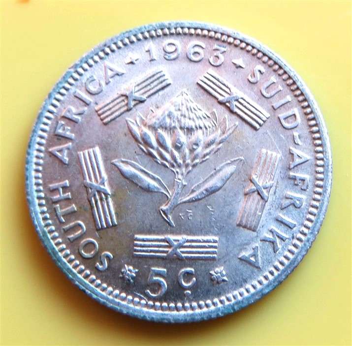 1963 RSA Silver 5c Coin
