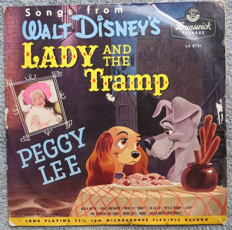 Walt Disney - lady and the Tramp Vintage Vinyl LP - VG