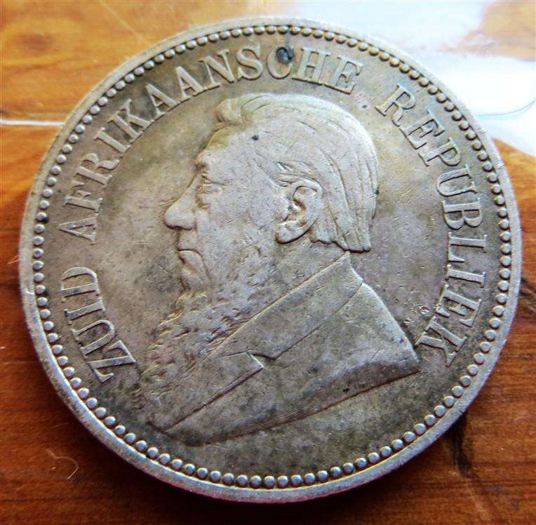 1892 ZAR 2/6 Shillings Half Crown Silver