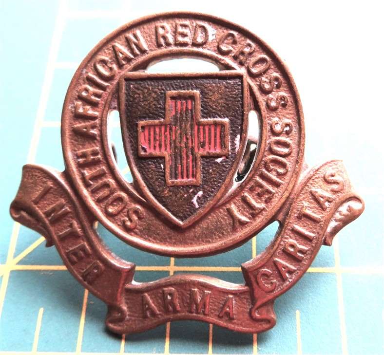 SA Red Cross Society Badge - Lugs Intact - lost enamelling