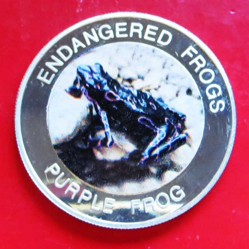 2010 Malawi Endangered Frogs Colorized 10 Kwacha Purple Frog