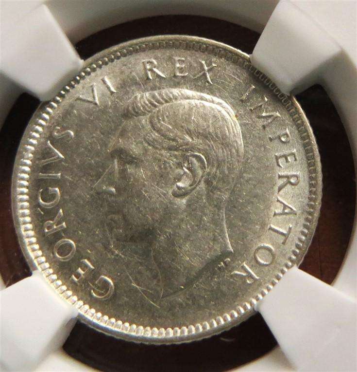 1938 SA Union Sixpence Silver 6d - XF Details