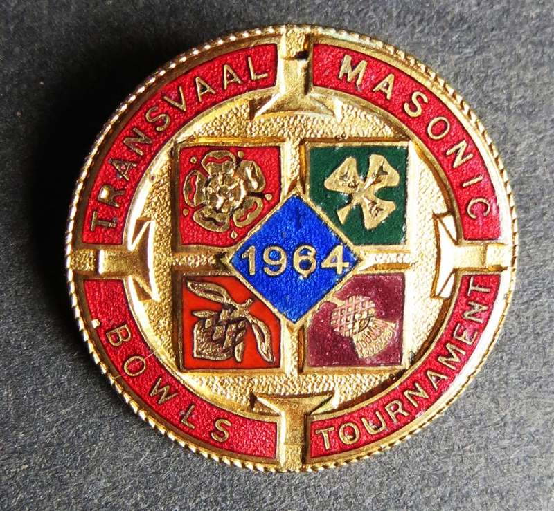 1964 Transvaal Masonic Bowls Tournament Badge
