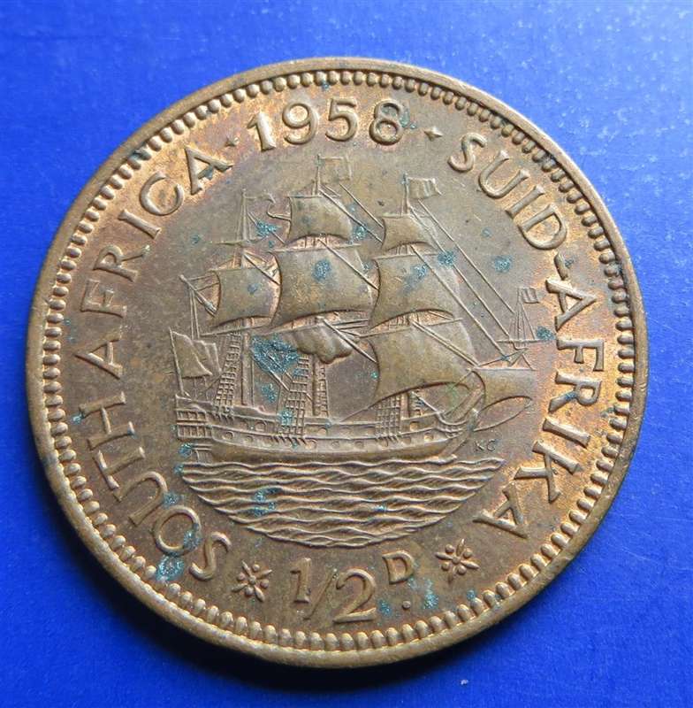 1958 Half Penny 1/2d SA UNION