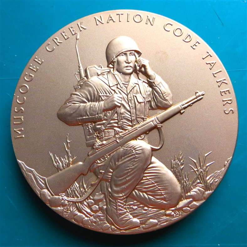 Large 76mm/ 3 Inch Medallion - WW2 Muscogee Creek Nation Codetalkers - Act of Congress