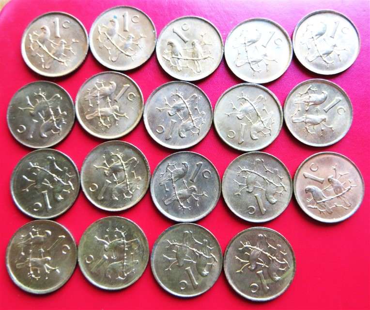 19 x RSA 1c Coins with Luster - 1 Bid for All
