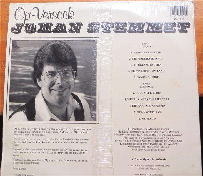 Johan Stemmet - Op Versoek  -  Vintage Vinyl LP