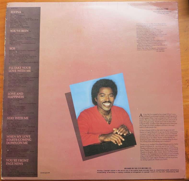 Beau Williams - Stay With Me - Vintage LP - VG