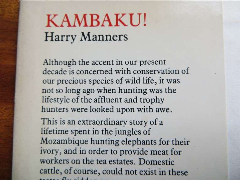 Kambaku - Harry Manners - Signed 1980 1st Ed. Hardcover