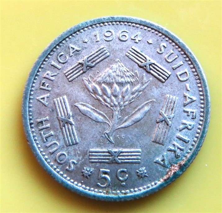 1964 RSA Silver 5c Coin