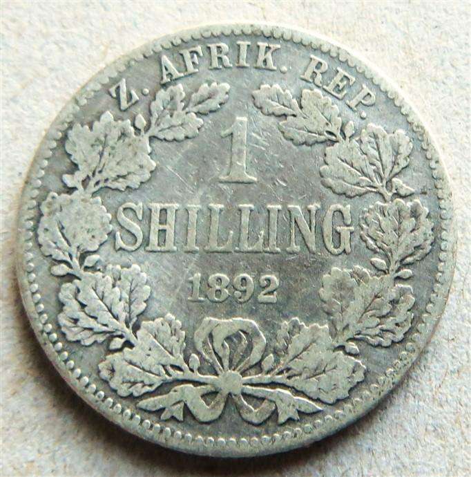 1892 ZAR 1 Shilling - Silver 92.5%