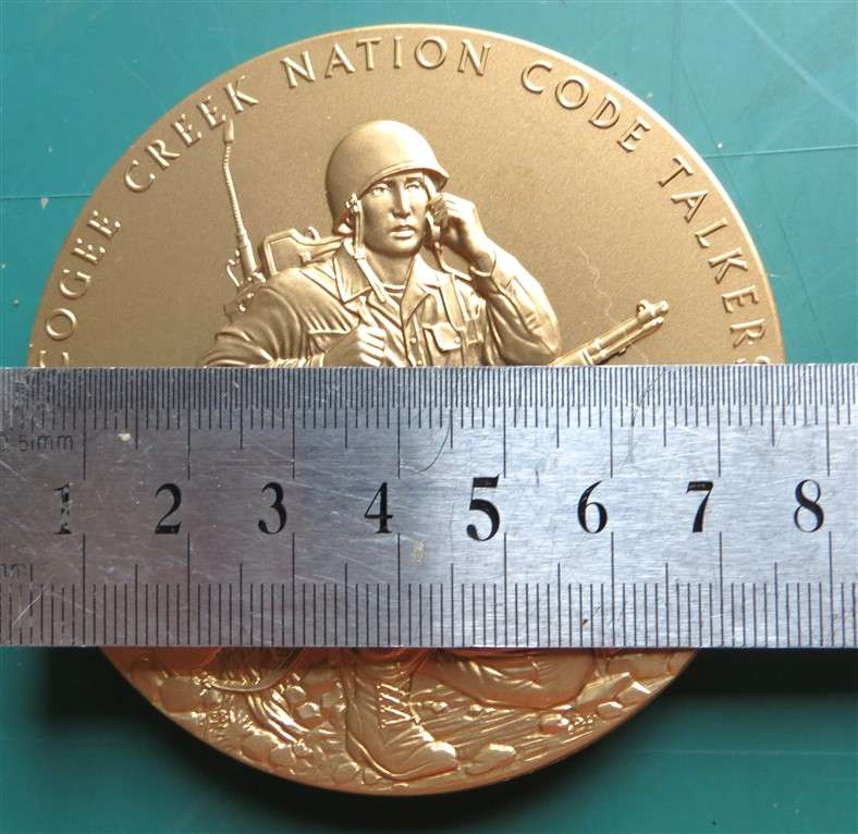 Large 76mm/ 3 Inch Medallion - WW2 Muscogee Creek Nation Codetalkers - Act of Congress