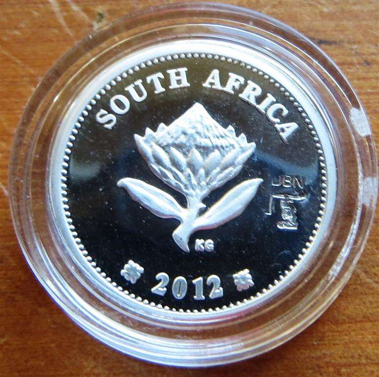 2012 Durban Coin Show Flypress Tickie Gautrain Silver in Capsule Mintage : 786