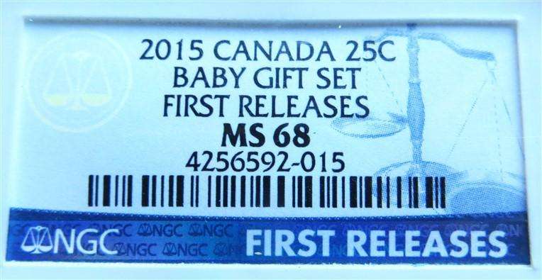 2015 Canada Baby Gift Set 25c - MS68 NGC - First Release