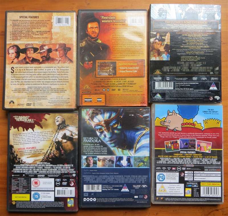 6 x Classic movie DVD's - 1 Bid for All