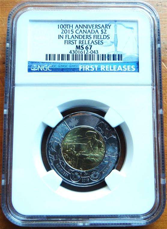 2015 Canada $2 100th Anniv. In Flanders Fields - MS67 NGC - First Release