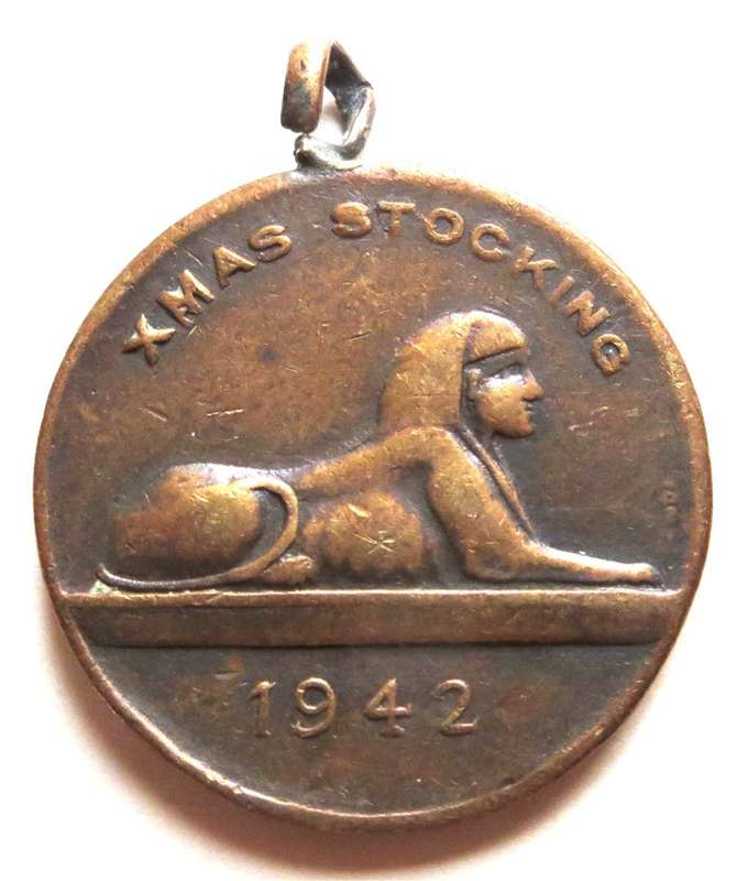 1942 Xmas Stocking Medallion - Good Luck from friends in Egypt