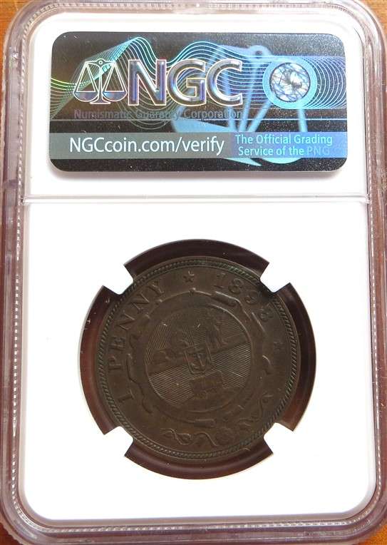 ZAR 1898 1d Penny Graded NGC AU53