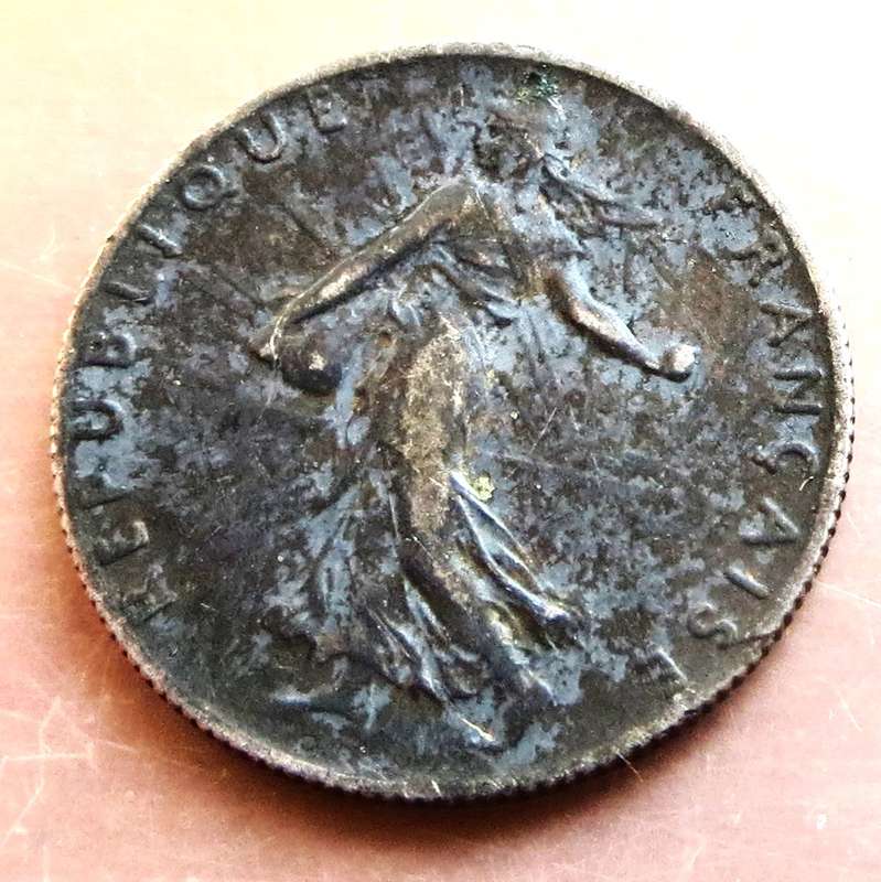 France 1918 50 Centimes Silver  Coin