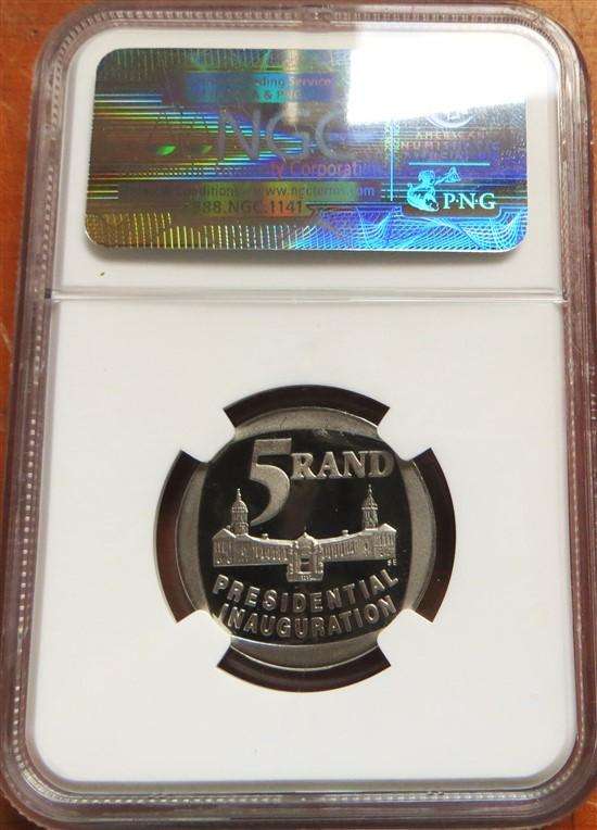 1994 PF68UC High Grade No Steps Pres. Inaug. Mandela R5 NGC Graded