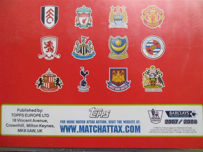 114 x Topps  2007/8 Match Attax Soccer Cards in Album