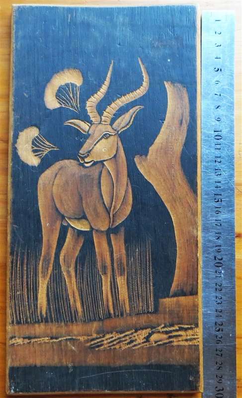Impala/Rooibok Carving on Wood 150mm x 290mm