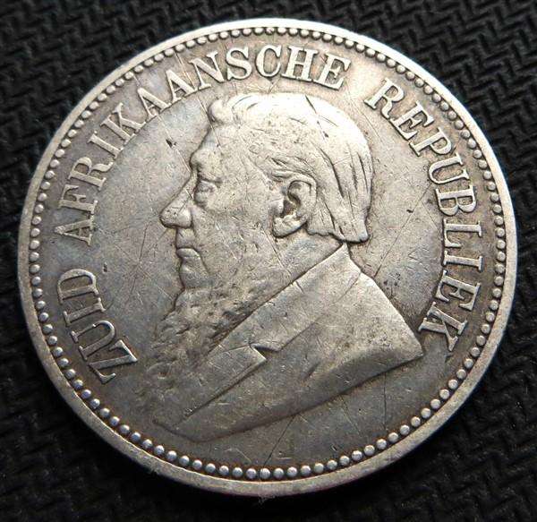 1895 ZAR 2/6 Shillings Half Crown - 0.925 Silver
