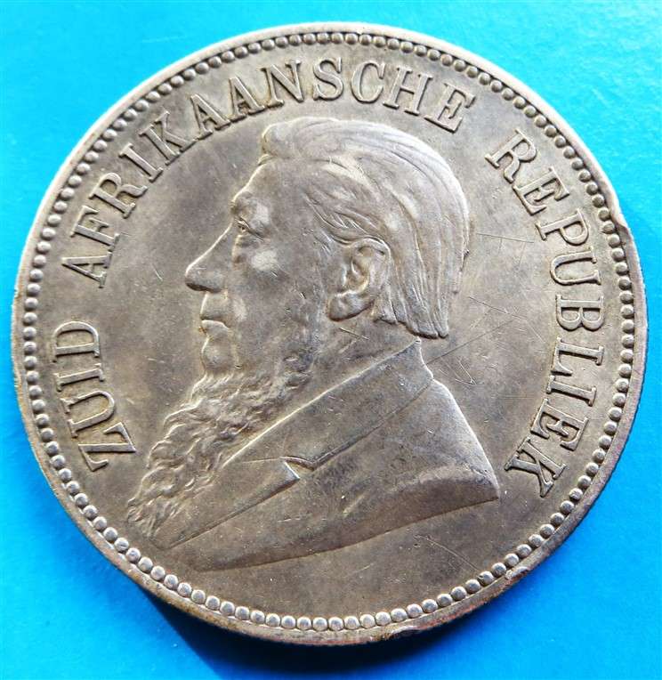 ZAR 1892 5 Shillings Double Shaft Silver Crown
