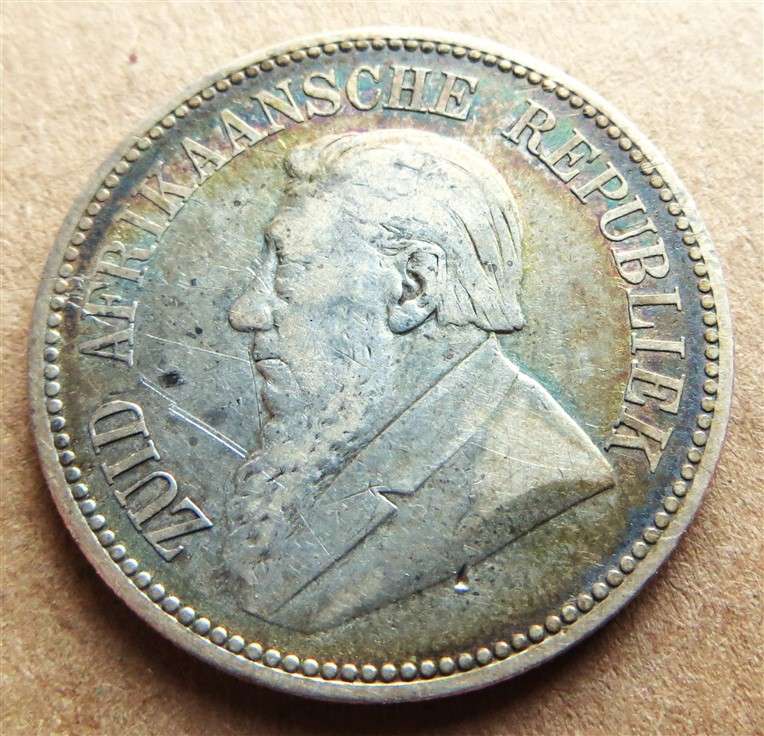 ZAR 1894 Silver 2/6 Half Crown