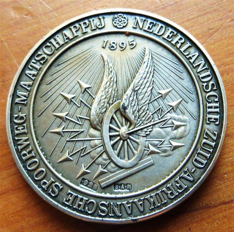 1895-1945 Silver Pretoria Railway Medal 0.925 Silver SA Mint Mark