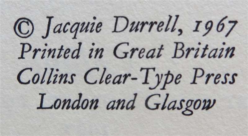 Beasts in my Bed - Jacquie Durrell - 1967 Hardcover