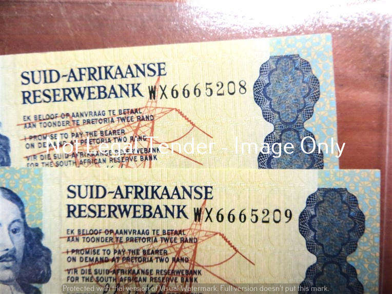 2 x Consecutive Number GPC De Kock R2 WX Replacement Notes Graded MS63