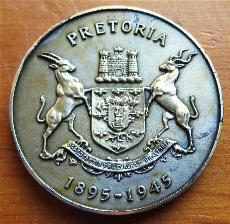 1895-1945 Silver Pretoria Railway Medal 0.925 Silver SA Mint Mark