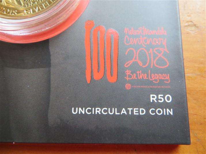 2018 Crown Size Nelson Mandela Centenary R50 Coin Uncirculated + Certificate
